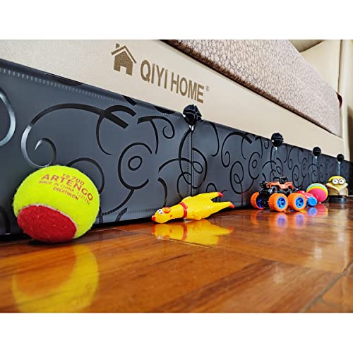 QIYIHOME Under Bed Blocker, Gap Bumper for Under Bed, Stop Things Going Under Bed or Sofa Couch, Toys Blocker for Pets Easy to Install,7" Height 90" Length, fits Cal King Size Bed, Black