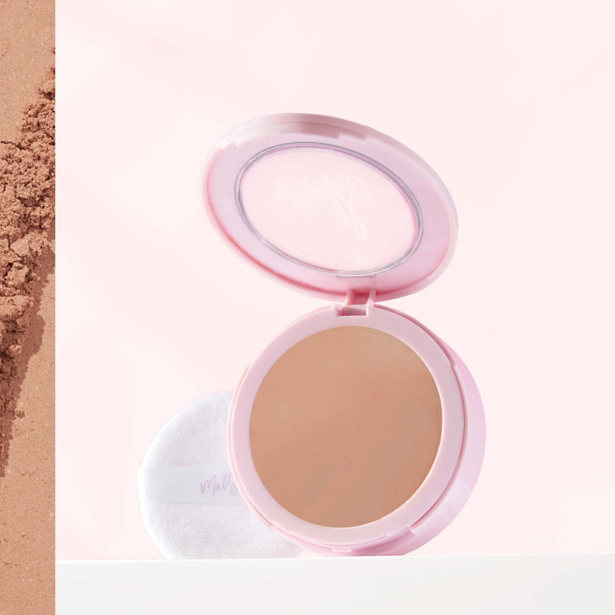 Mally Beauty Soft as Silk Powder Foundation - Medium - Buildable Light to Medium Coverage - Lightweight Matte Finish