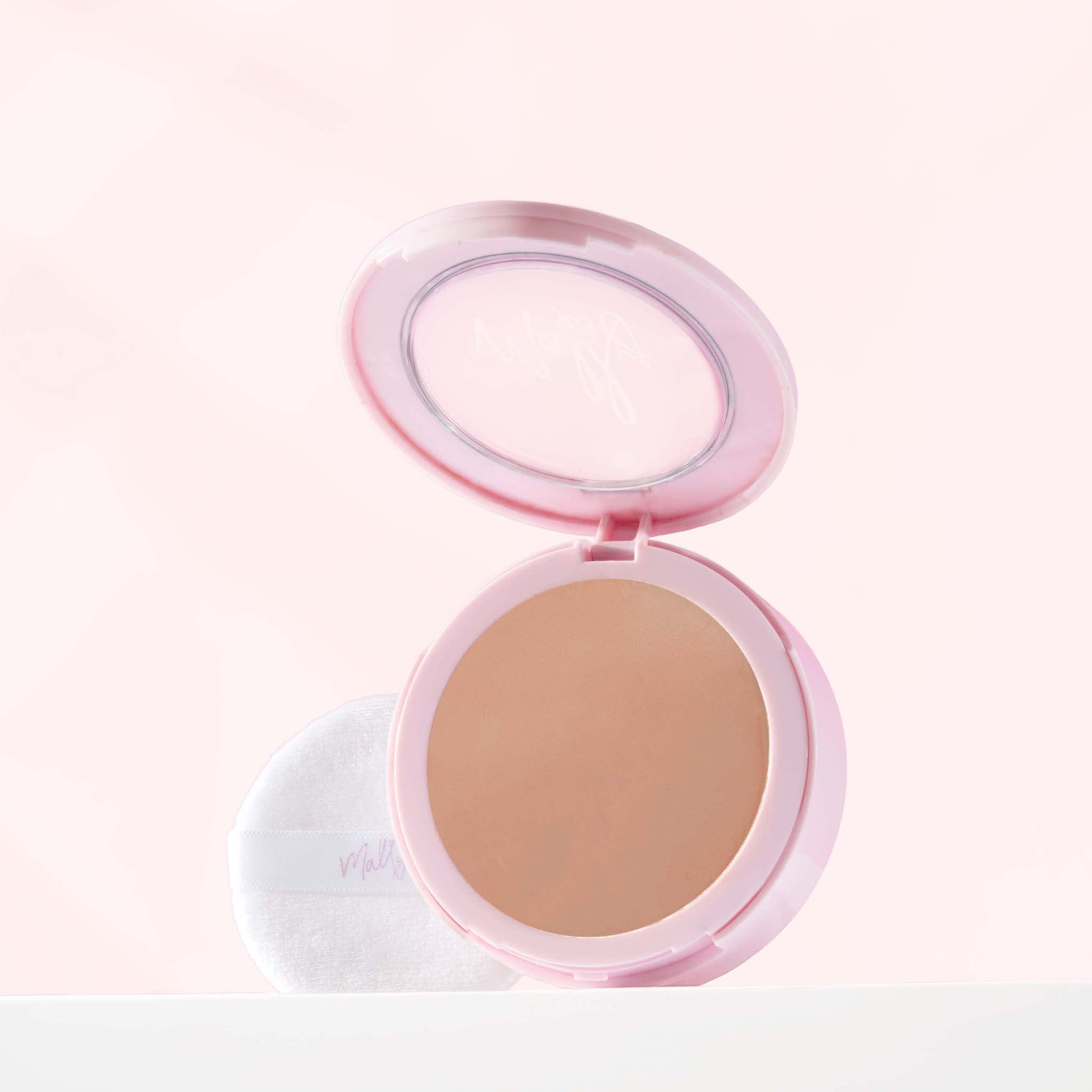 Mally Beauty Soft as Silk Powder Foundation - Medium - Buildable Light to Medium Coverage - Lightweight Matte Finish