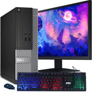 Dell OptiPlex Computer Desktop PC, Intel Core i5-3rd, 16GB RAM, 1TB HDD, MTG New 22 inch LED Monitor, RGB Speaker and Keyboard Mouse, WiFi, Windows 10 Pro (Renewed)