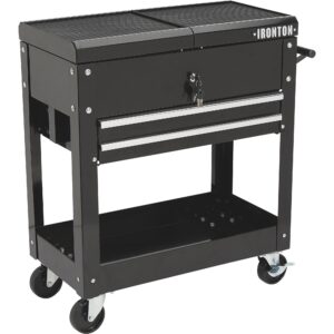 ironton 28in. 2-drawer tool cart - 30-1/2in.l x 14-1/2in.w x 33in.h, 350-lb. capacity