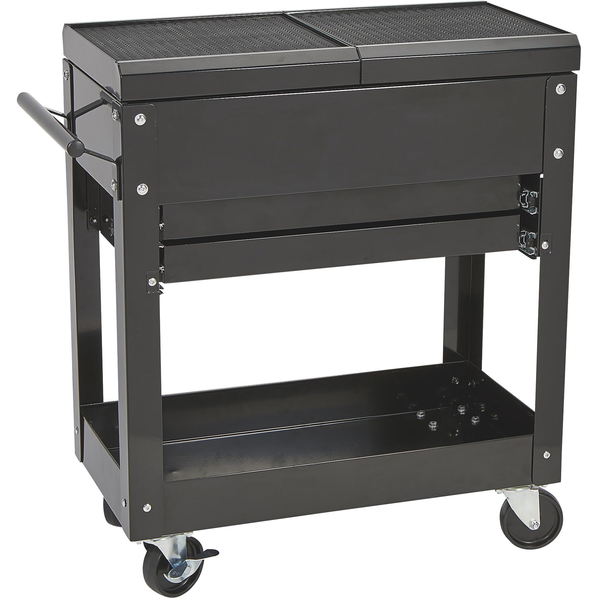 Ironton 28in. 2-Drawer Tool Cart - 30-1/2in.L x 14-1/2in.W x 33in.H, 350-Lb. Capacity