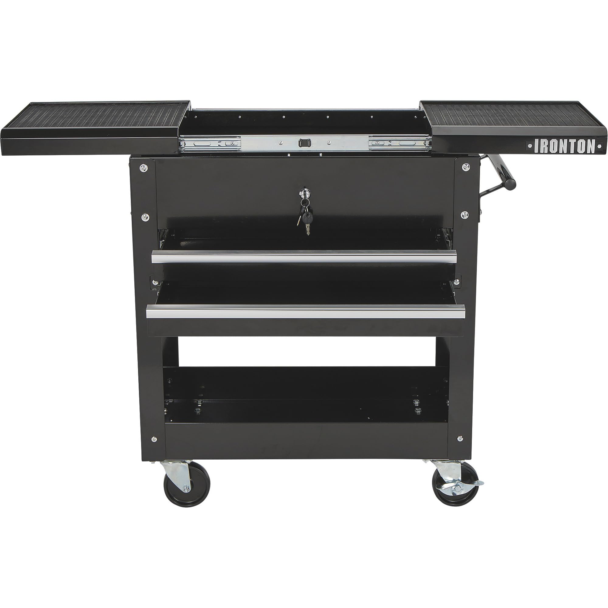 Ironton 28in. 2-Drawer Tool Cart - 30-1/2in.L x 14-1/2in.W x 33in.H, 350-Lb. Capacity