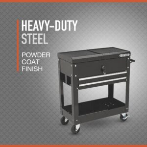 Ironton 28in. 2-Drawer Tool Cart - 30-1/2in.L x 14-1/2in.W x 33in.H, 350-Lb. Capacity