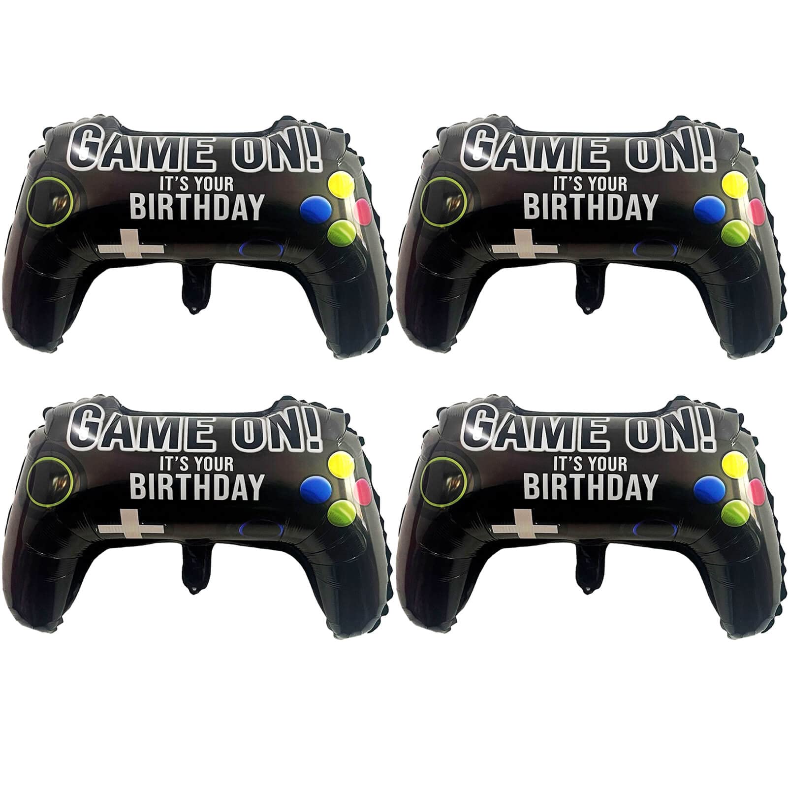 4 Pack Gamer Party Balloons Helium Foil Mylar Video Game on Balloons Video Game Controller Balloons for Boys Game Themed Party Birthday Decorations Supplies 23.6 x 15.7 Inch