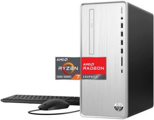 hp 2023 newest pavilion desktop, amd ryzen 7 5700g, 32 gb ram, 1 tb pcie ssd, windows 11 home, wi-fi 5 bluetooth, 9 usb ports, wired mouse, keyboard combo, pre-built tower bundle with jawfoal