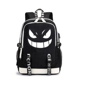 wzcslm 15.6 inch stylish computer backpack teens bag college school casual daypack with usb port business backpack laptop bag for cartoon glow at nightpattern(ghost eye1)