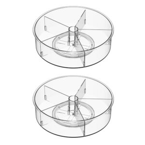 sanno round lazy susan rotating turntable storage container rotating organizer spinning organizer bins for kitchen cabinet, pantry, refrigerator, countertop,set of 2