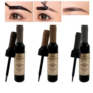wine eyebrow gel 3 colors wine bottle tattoo brow gel tint eyebrow beauty dyeing eyebrow cream peelable tearing eyebrow colouring gel waterproof quick dry dyeing no smudge easy to color