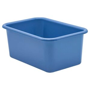 Teacher Created Resources Slate Blue Small Plastic Storage Bin, Pack of 6