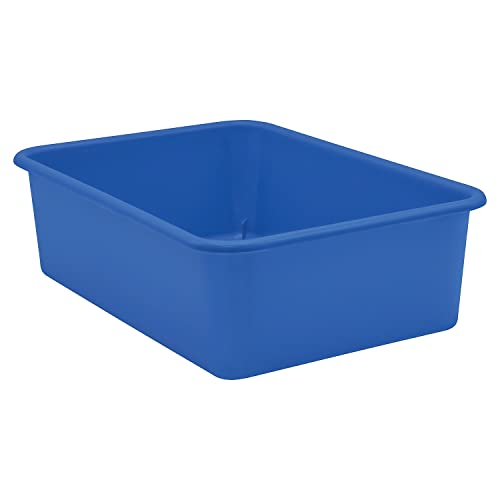 Teacher Created Resources TCR20411-3 Plastic Storage Bin, Large, 16.25-Inch x 11.5-Inch x 5-Inch, Blue, Pack of 3