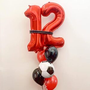 40 Inch Red 10 Number Balloons Giant Jumbo Huge 10 Foil Mylar Helium Number Digital Balloons Red Birthday Mylar Digital Balloons 10th Birthday Anniversary Events Party Decorations Supplies