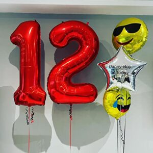 40 Inch Red 10 Number Balloons Giant Jumbo Huge 10 Foil Mylar Helium Number Digital Balloons Red Birthday Mylar Digital Balloons 10th Birthday Anniversary Events Party Decorations Supplies