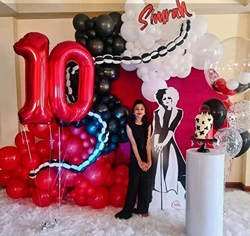 40 Inch Red 10 Number Balloons Giant Jumbo Huge 10 Foil Mylar Helium Number Digital Balloons Red Birthday Mylar Digital Balloons 10th Birthday Anniversary Events Party Decorations Supplies