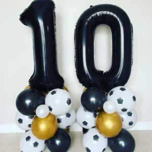 40 Inch Black 10 Number Balloons Giant 10 Balloons Black Birthday Balloons 10th Birthday Anniversary Events Party Decorations Supplies