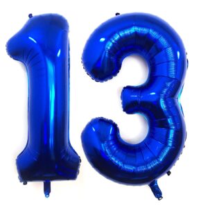 40 inch navy blue 13 number balloons giant jumbo huge 13 or 31 foil mylar helium number digital balloons dark blue birthday mylar digital balloons 13th 31st birthday party decorations supplies