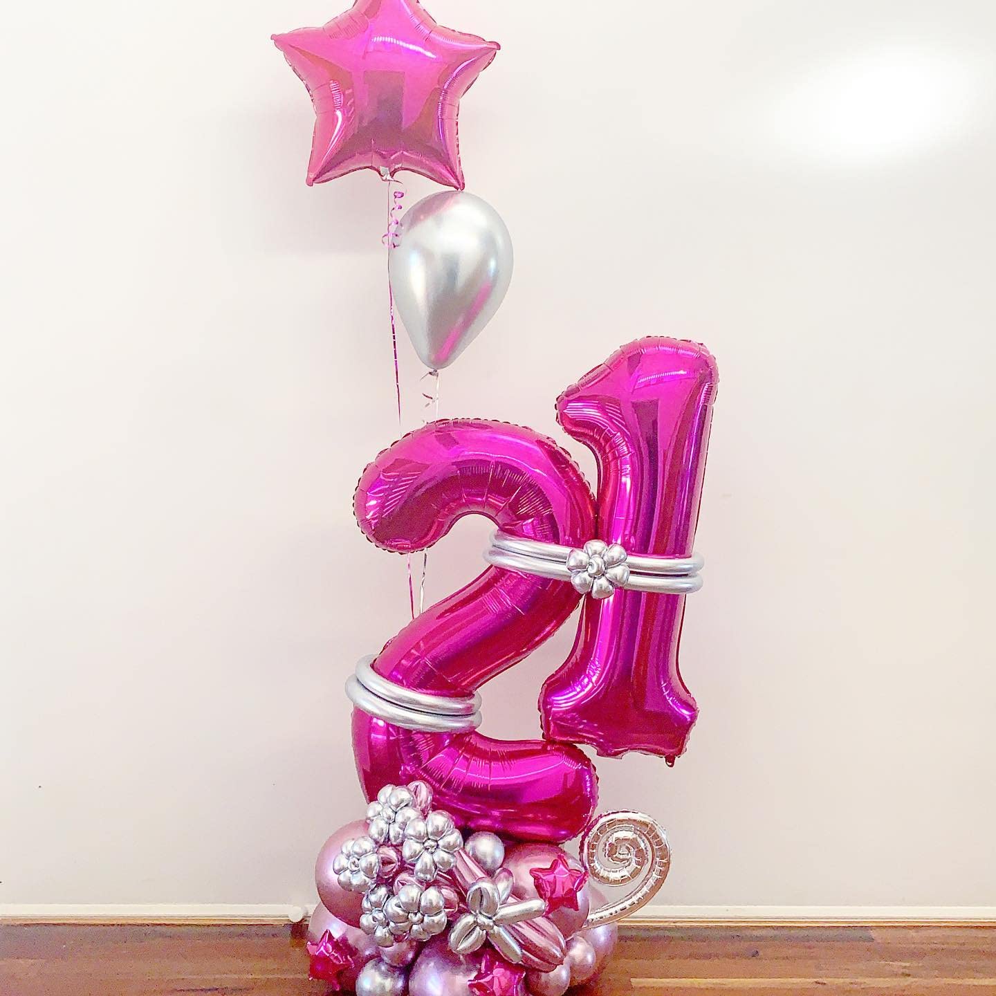 40 Inch Hot Pink 21 Number Balloons Giant Jumbo Huge 12 or 21 Foil Mylar Helium Number Balloons Dark Pink Birthday Mylar Digital Balloons 12th 21st Birthday Anniversary Events Party Decorations