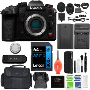 panasonic lumix gh6 mirrorless camera with advanced accessory and travel bundle | dc-gh6body | extended 3 years panasonic warranty