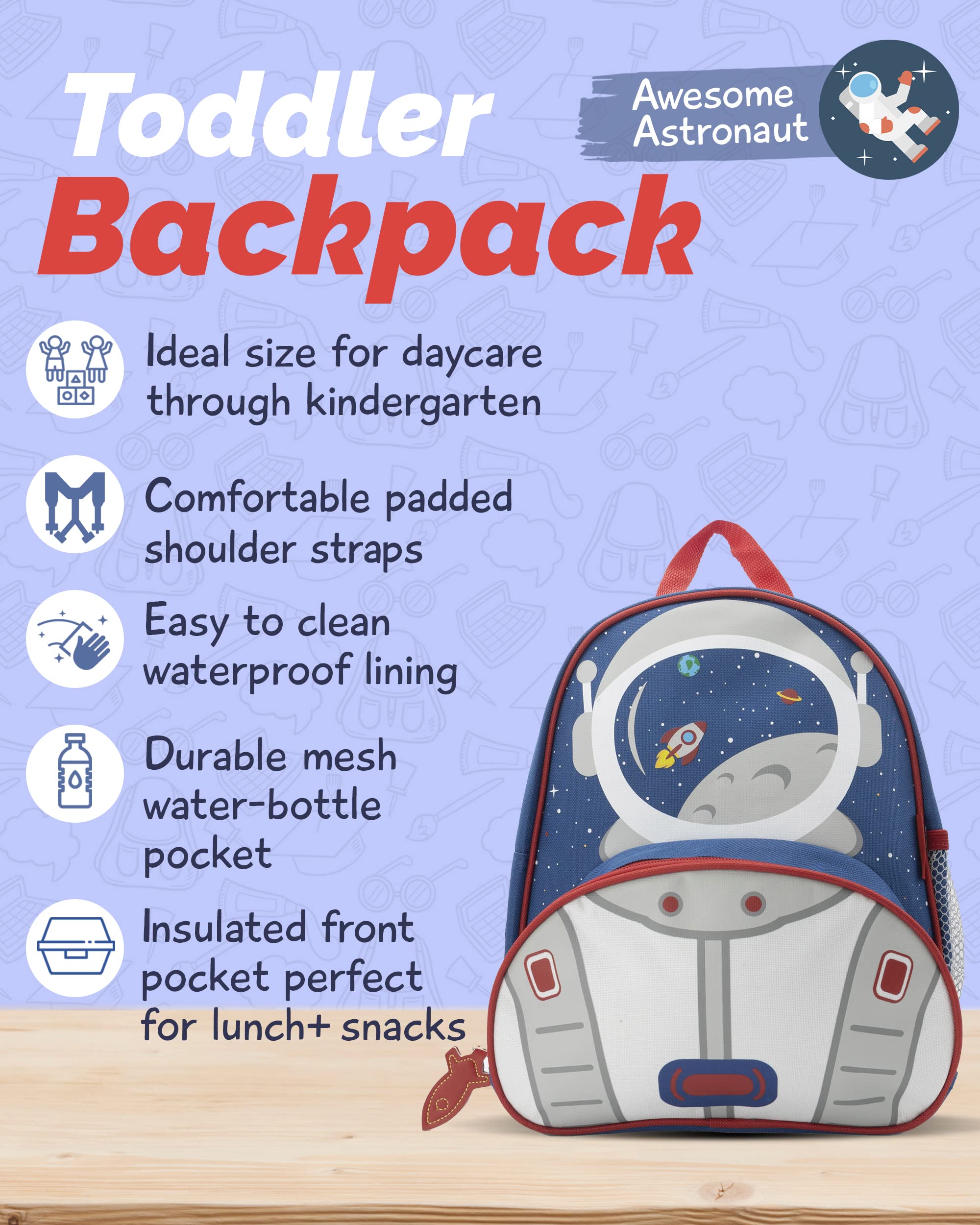 JOY2B Toddler Backpack for Boys and Girls - Basketball Backpack for Girls and Boys - Kids Backpack for School Camp Travel - Preschool Backpack with Water Bottle Holder - Bold Baller