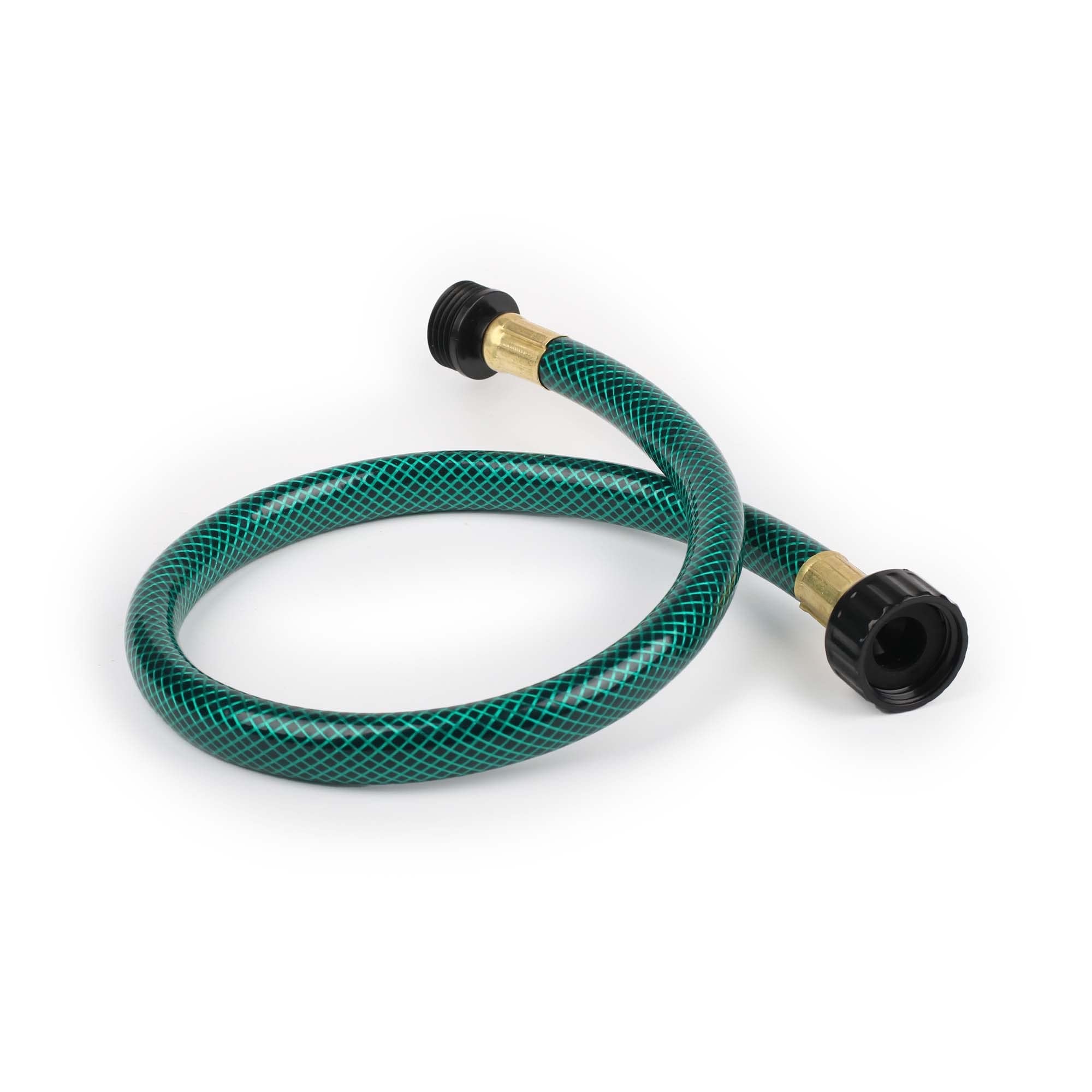 FUNJEE 1/2" Outdoor PVC Garden Hose for Lawns,Flexible and Durable,No Leaking, GHT Fitting for Household (Green, 2FT)