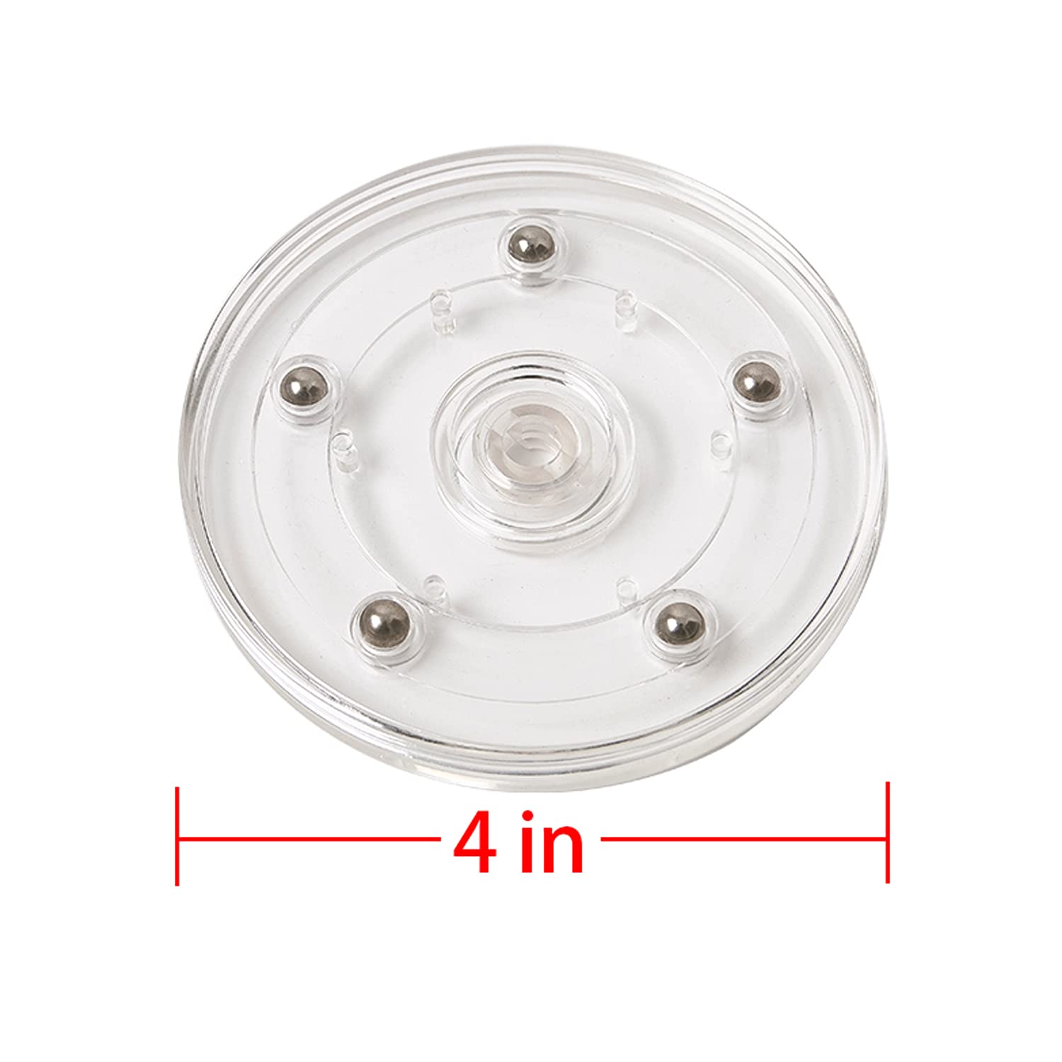 4" Lazy Susan Turntable Acrylic Ball Bearing Rotating Tray for Spice Rack Table Cake Kitchen Pantry Decorating TV Laptop Computer Monitor