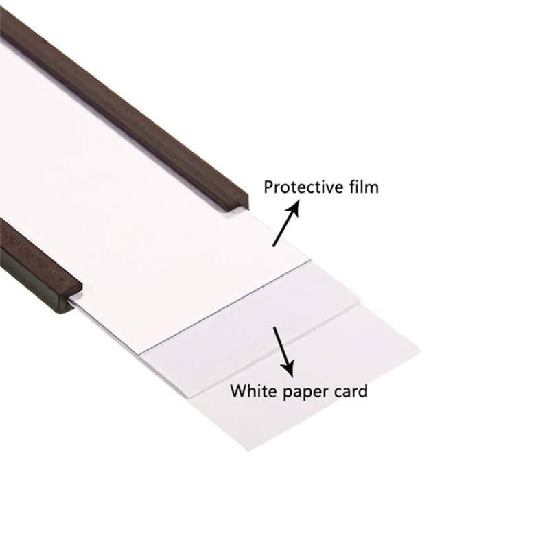 MVISUAL C Channel Magentic Label Holders 1x3 Inches with Paper Inserts and Clear Plastic Protectors, Pack of 30, Magnetic Data Card Holders File Cabinet Labels