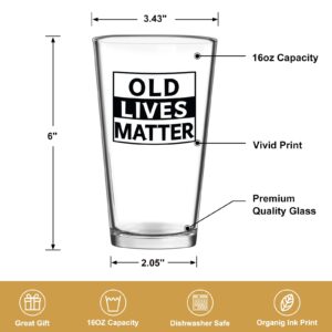 Jemo Gifts for Men Dad Him from Daughter Son Wife - 16 oz Funny Beer Glass - Fathers Day,Birthday,Christmas,Retirement White Elephant Gag Gifts for Husband Grandpa Papa Old Man