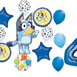 Anagram Blueys 4th Birthday Party Supplies Balloon Bouquet Decorations