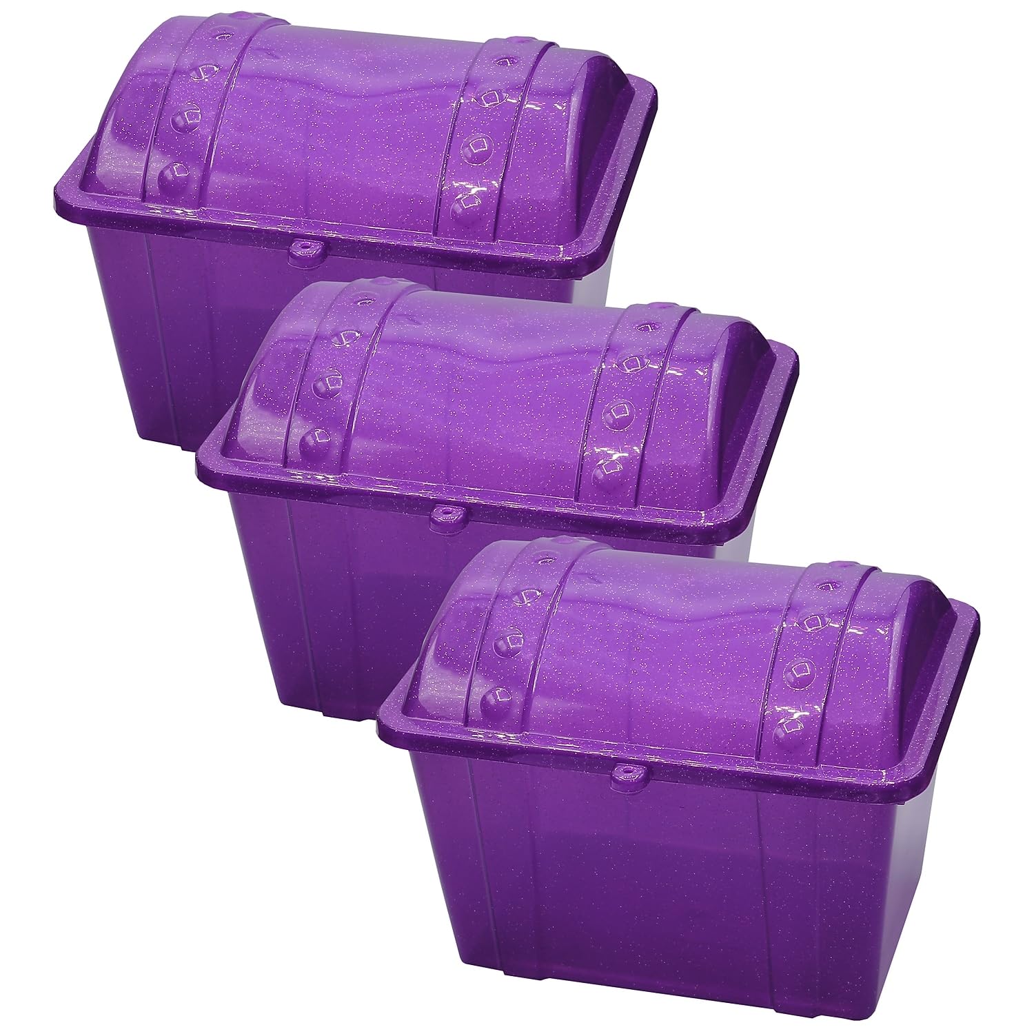 Romanoff Jr. Treasure Chest, Purple Sparkle, Pack of 3