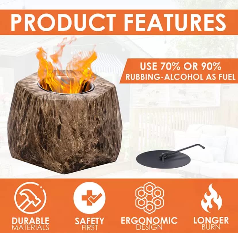 Tabletop Rubbing Alcohol Fireplace Indoor Outdoor Fire Pit Portable Fire Concrete Bowl Pot Fireplace