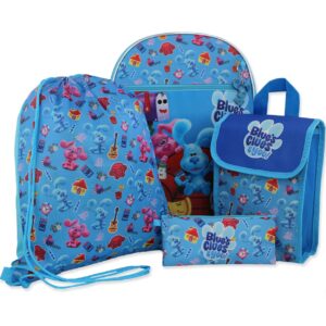 Nickelodeon Blue's Clues & You Boys Girls 16" Backpack 5 piece School Set (One Size, Blue)