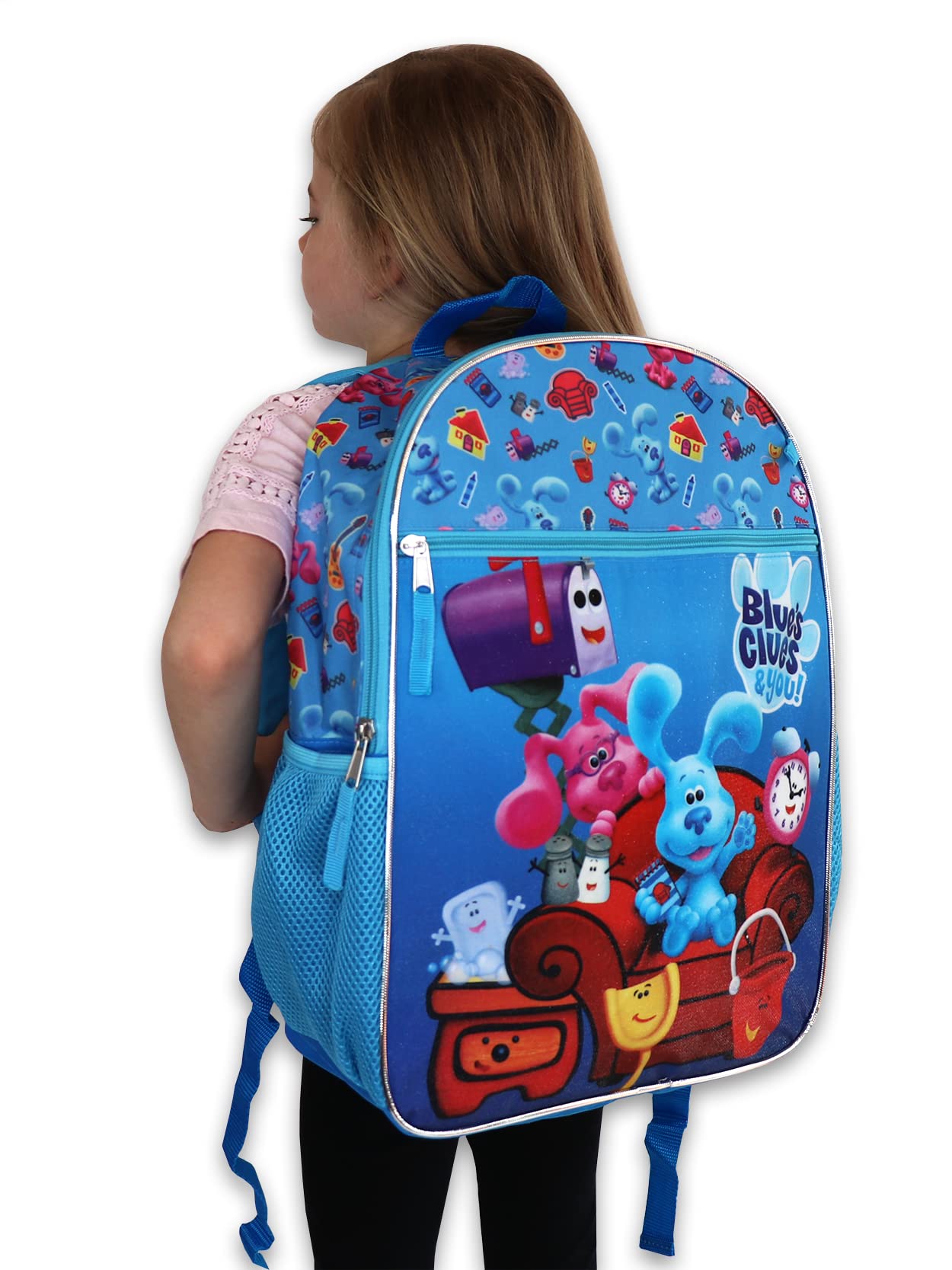 Nickelodeon Blue's Clues & You Boys Girls 16" Backpack 5 piece School Set (One Size, Blue)