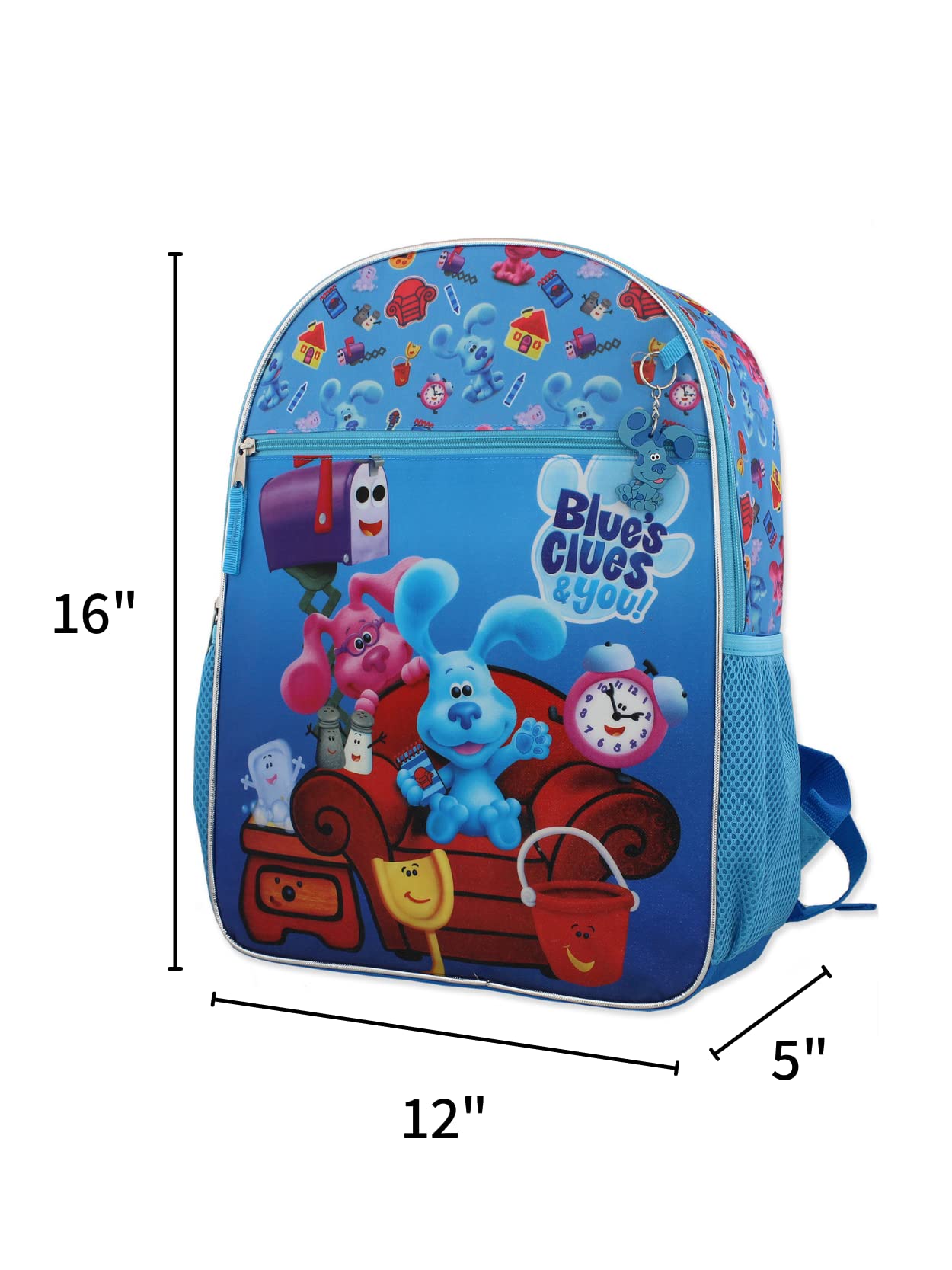 Nickelodeon Blue's Clues & You Boys Girls 16" Backpack 5 piece School Set (One Size, Blue)