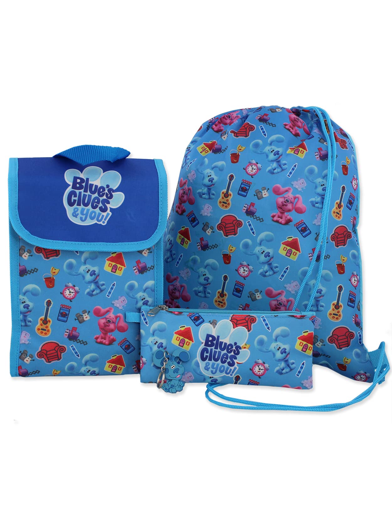 Nickelodeon Blue's Clues & You Boys Girls 16" Backpack 5 piece School Set (One Size, Blue)