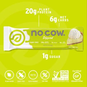 No Cow Dipped High Protein Bars, 21g Plant Based Vegan Protein, Keto Friendly, Low Sugar, Low Carb, Low Calorie, Gluten Free, Naturally Sweetened, Dairy Free, Non GMO, Kosher, Sampler Pack, 12 Pack