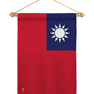 Americana Home & Garden Taiwan Garden Flag Set Wood Dowel Regional Nation International World Country Particular Area House Decoration Banner Small Yard Gift Double-Sided, Made in USA