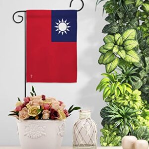 Americana Home & Garden Taiwan Garden Flag Set Wood Dowel Regional Nation International World Country Particular Area House Decoration Banner Small Yard Gift Double-Sided, Made in USA