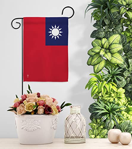 Americana Home & Garden Taiwan Garden Flag Set Wood Dowel Regional Nation International World Country Particular Area House Decoration Banner Small Yard Gift Double-Sided, Made in USA