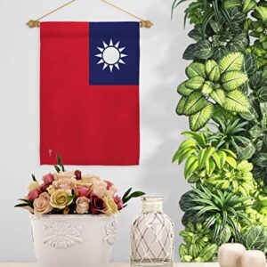 Americana Home & Garden Taiwan Garden Flag Set Wood Dowel Regional Nation International World Country Particular Area House Decoration Banner Small Yard Gift Double-Sided, Made in USA