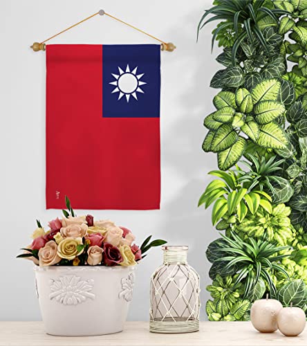 Americana Home & Garden Taiwan Garden Flag Set Wood Dowel Regional Nation International World Country Particular Area House Decoration Banner Small Yard Gift Double-Sided, Made in USA