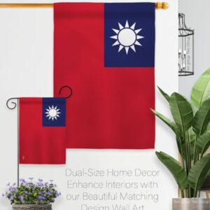 Americana Home & Garden Taiwan Garden Flag Set Wood Dowel Regional Nation International World Country Particular Area House Decoration Banner Small Yard Gift Double-Sided, Made in USA