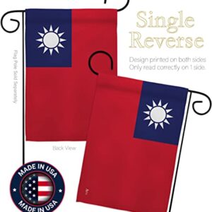 Americana Home & Garden Taiwan Garden Flag Set Wood Dowel Regional Nation International World Country Particular Area House Decoration Banner Small Yard Gift Double-Sided, Made in USA