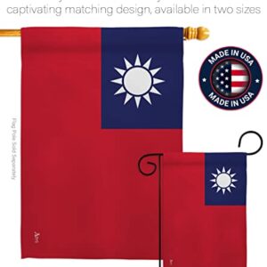 Americana Home & Garden Taiwan Garden Flag Set Wood Dowel Regional Nation International World Country Particular Area House Decoration Banner Small Yard Gift Double-Sided, Made in USA