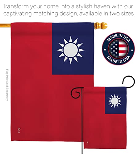 Americana Home & Garden Taiwan Garden Flag Set Wood Dowel Regional Nation International World Country Particular Area House Decoration Banner Small Yard Gift Double-Sided, Made in USA