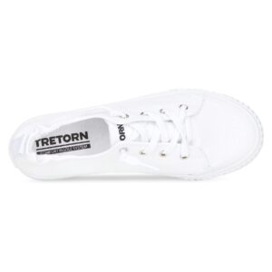 TRETORN Meg Womens Slip On Sneakers | Scrunch Back Slide Cushioned Insole & Rubber Outsole, White, 6