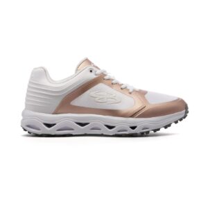 boombah women's ballistic select turf white/white/rose gold - size 8