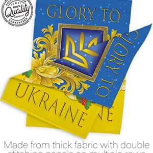 Ukraine Flag Glory to Ukraine Garden Flag Set Wood Dowel Support Cause Stand with Ukrainian House Decoration Banner Small Yard Gift Double-Sided, Made in USA