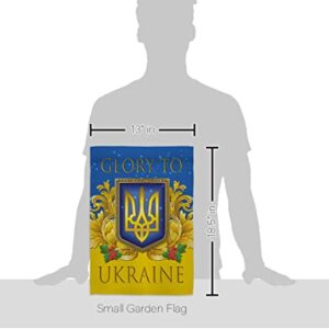 Ukraine Flag Glory to Ukraine Garden Flag Set Wood Dowel Support Cause Stand with Ukrainian House Decoration Banner Small Yard Gift Double-Sided, Made in USA