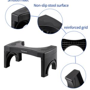 Vansand Toilet Foot Stool,Folding Toilet Stool,Squatting Toilet Potty Stool,Toilet Auxiliary Step,7.5Inch Height (Black)