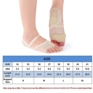 Dance Foot Thongs, Anti-Slip Ballet Dance Pointe Shoe Socks Protector Cushion, Professional Thong Toe Paws Grip Shoes Pads, Women Lyrical Shoes, Relief foot Pain for Yoga Ballet Pilates (XL, Skin)